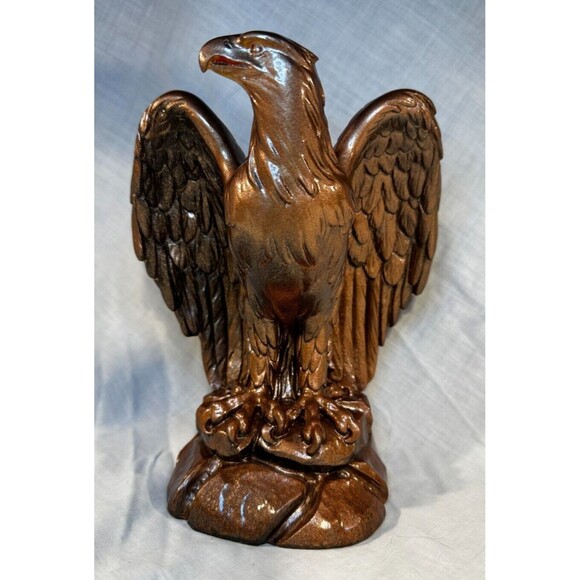 VINTAGE Signed Giannelli Great Eagle 8" Sculpture  w Rare Painted Copper Finish - Picture 1 of 12